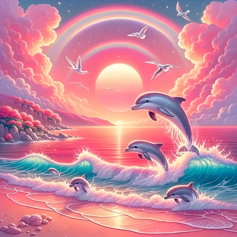 Resin Art Kits - Zestaw do Diamond Painting, wzór różowego