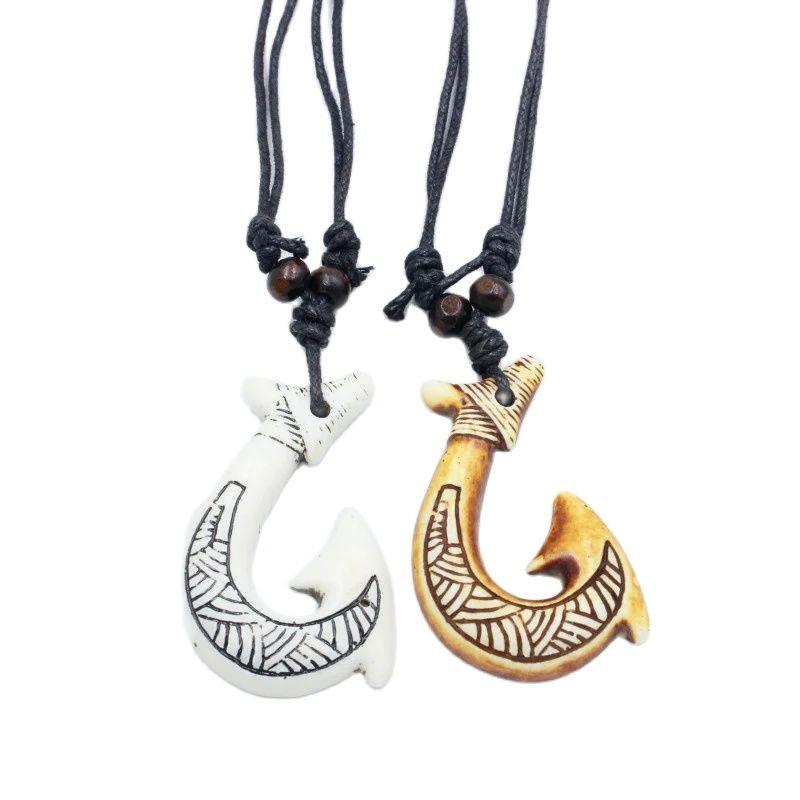 Resin Art Necklace - New Zealand Maori haczyk naszyjnik haczyk