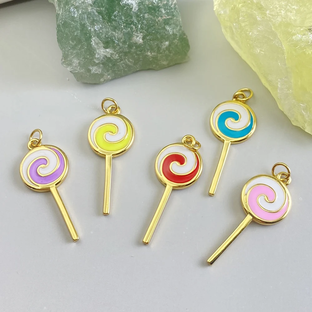 Resin Art Necklace - Czeski cukierki Lollipop urok biżuteria Diy