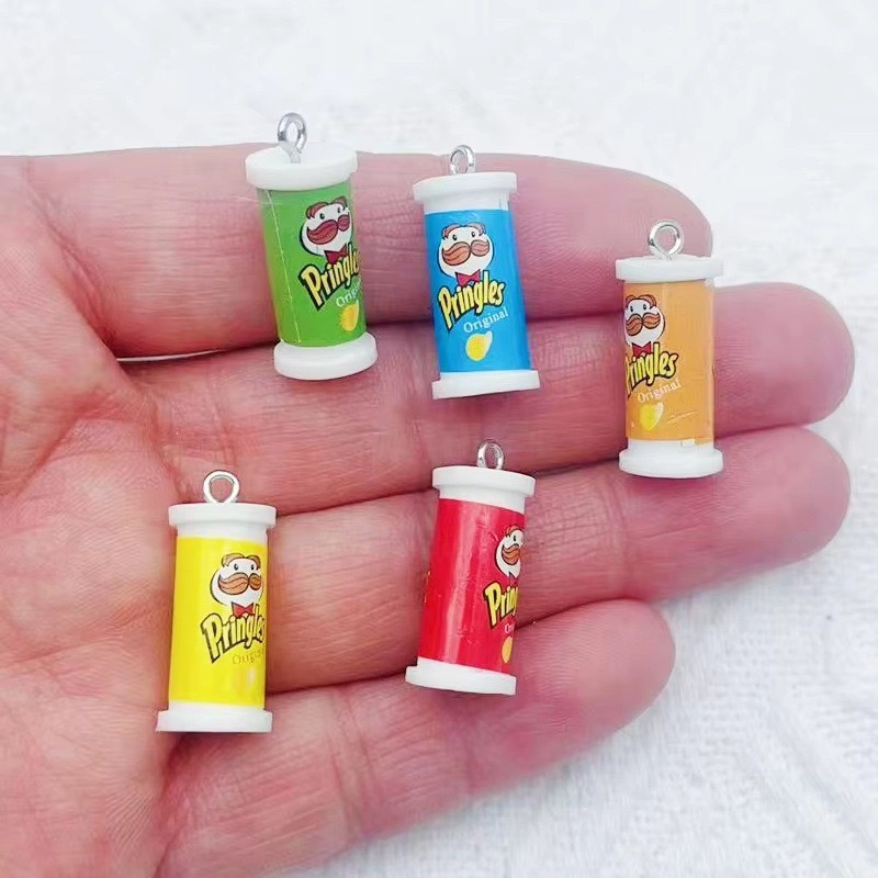 Resin Art Pendant - 10 szt. Symulacja 3D Wiaderko Frytki