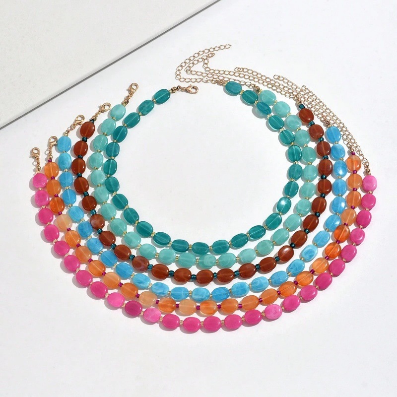 Przesadzone owalne, kolorowe n – Resin Art Necklace recenzja i cena