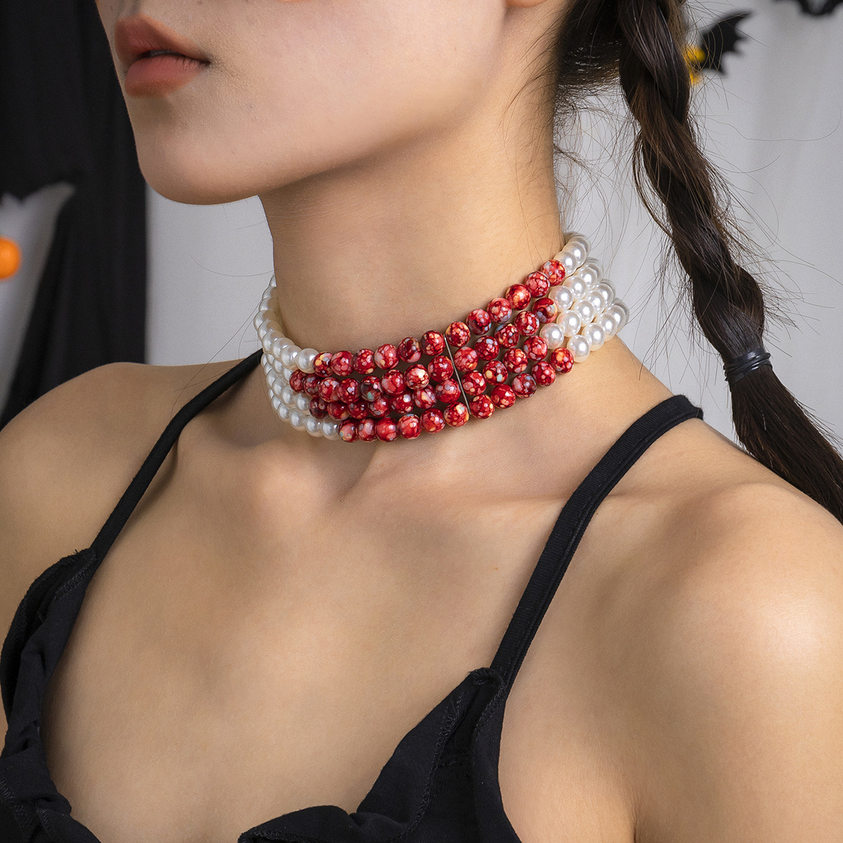 Wielowarstwowy Vintage czerwon – Resin Art Necklace recenzja i cena