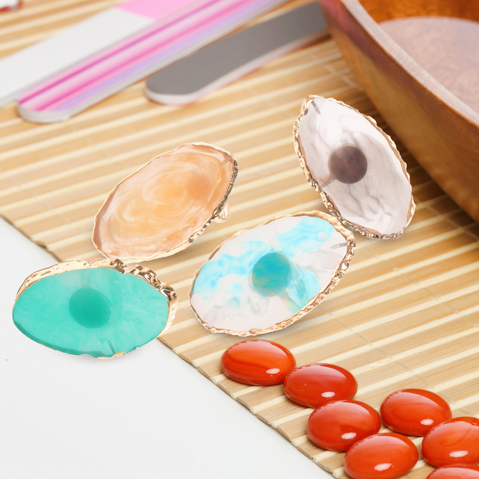 6 szt. Żywiczne palety do mies – Resin Art Ring Design recenzja i cena