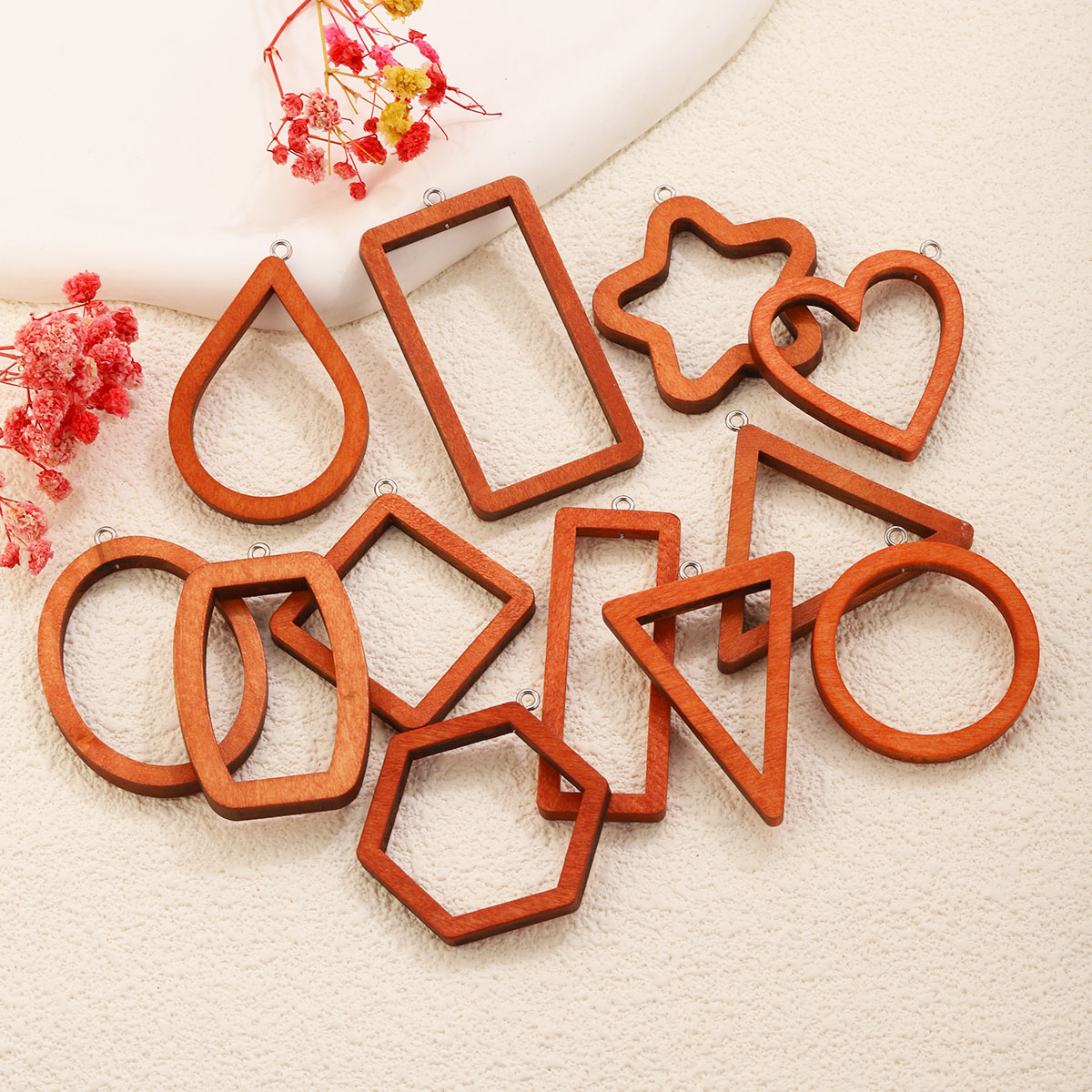 10 SZT. Drewniane geometryczne – Resin Art Pendant recenzja i cena