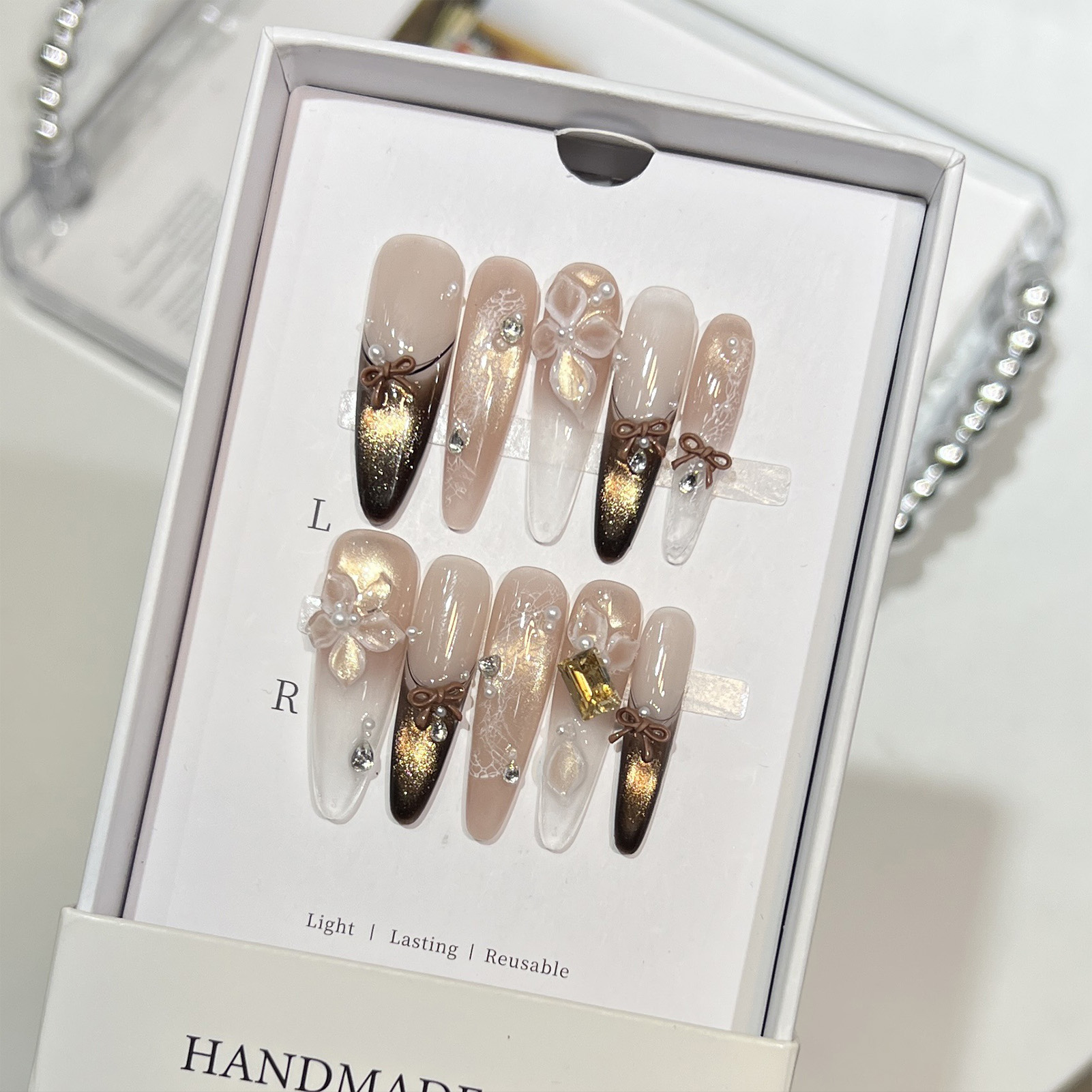 10 szt. Paznokcie sztuczne z e – Resin Art Design For Wedding recenzja i cena